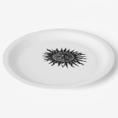 Mittelalterliche Sonnengravur - Whimsigoth Ästheti Pappteller (Schrägansicht)