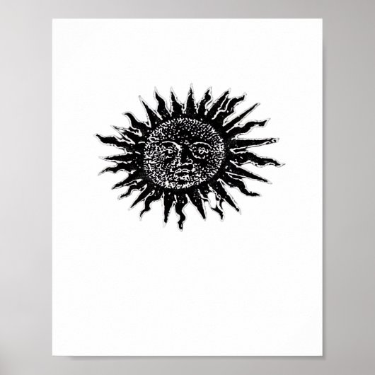 Mittelalterliche Sonnengravur - Whimsigoth Ästheti Poster (Vorne)