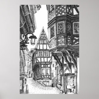 Mittelalterliche Stadt Poster