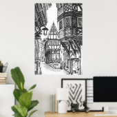 Mittelalterliche Stadt Poster (Heimbüro)
