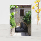 mittelalterliche Stadt und Eingangstor, Frankreich Karte (Gelbe Blume)