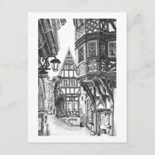Mittelalterliche Stadtansicht Postkarte
