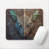 Mittelalterliche Steingargoyle-Drachen-Schnitzerei Mousepad (Mit Mouse)