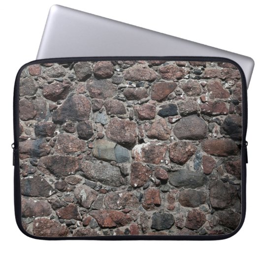 Mittelalterliche Steinmauer-Struktur Hintergrund A Laptopschutzhülle (Vorderseite)