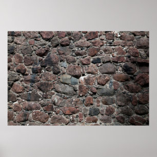 Mittelalterliche Steinmauer-Struktur Hintergrund A Poster