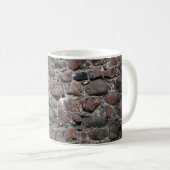Mittelalterliche Steinmauer-Textur Kaffeetasse (VorderseiteRechts)
