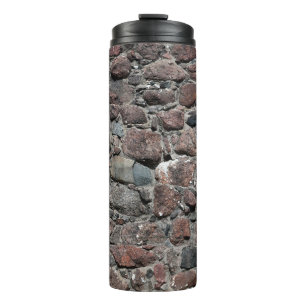 Mittelalterliche Steinmauer-Textur Thermosbecher