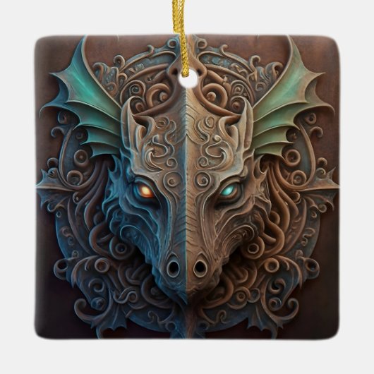 Mittelalterliche Stone Gargoyle Dragon Carving Keramikornament (Vorderseite)