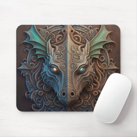 Mittelalterliche Stone Gargoyle Dragon Carving Mousepad (Mit Mouse)