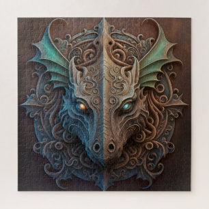 Mittelalterliche Stone Gargoyle Dragon Carving Puzzle