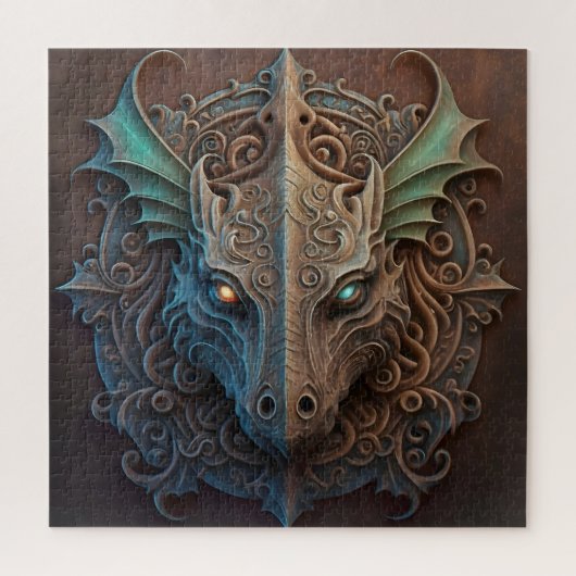 Mittelalterliche Stone Gargoyle Dragon Carving Puzzle (Vertikal)