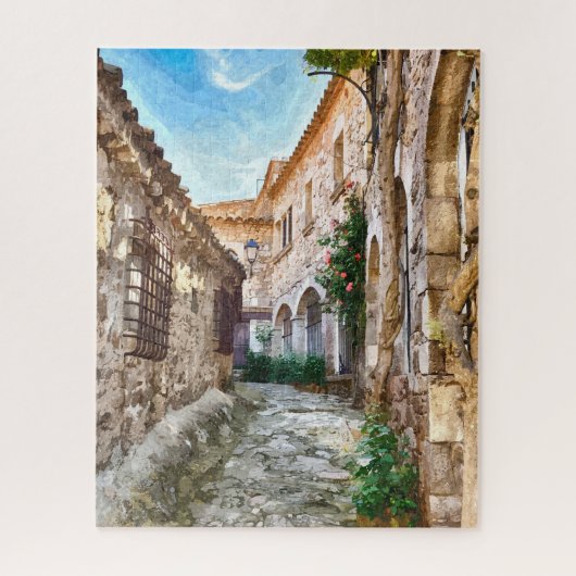 Mittelalterliche Straße in Spanien Puzzle (Vertikal)