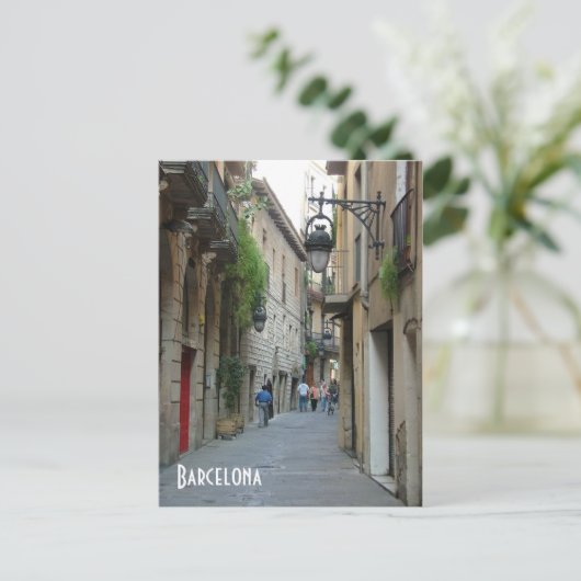 Mittelalterliche Straße Postkarte (Stehend Vorderseite)