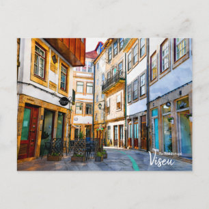 Mittelalterliche Straße - Viseu Portugal Postkarte