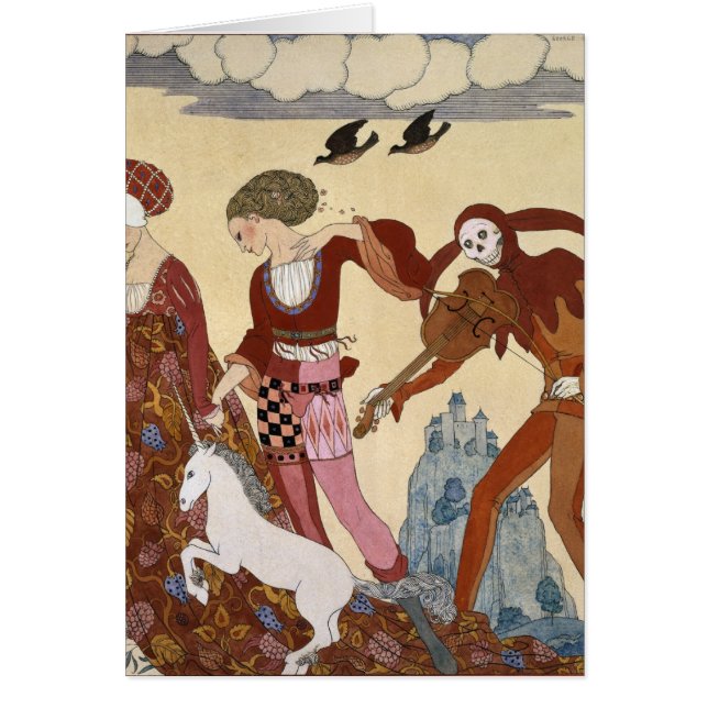 Mittelalterliche Szene durch Georges Barbier (Vorne)