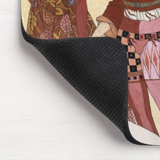 Mittelalterliche Szene durch Georges Barbier Mousepad (Ecke)