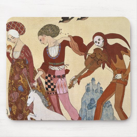 Mittelalterliche Szene durch Georges Barbier Mousepad (Vorne)