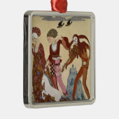 Mittelalterliche Szene durch Georges Barbier Ornament Aus Metall (Rechts)