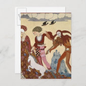 Mittelalterliche Szene von Georges Barbier Postkarte (Vorne/Hinten)
