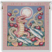 Mittelalterliche Tapesta Bartete Drache Kirsche Sa Aufkleber (Vorderseite)
