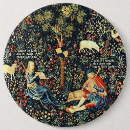 Mittelalterliche Tapisserie-Hirten und Schafe Button