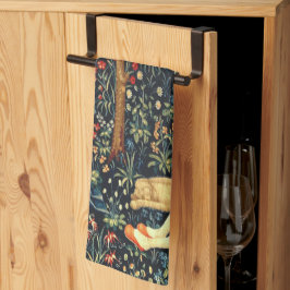 Mittelalterliche Tapisserie-Hirten und Schafe Geschirrtuch