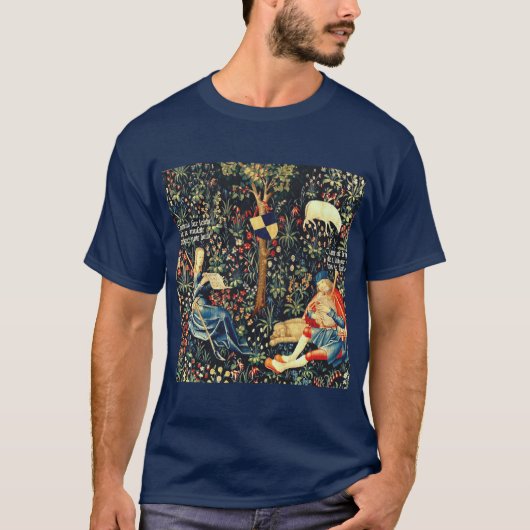 Mittelalterliche Tapisserie-Hirten und Schafe T-Shirt (Vorderseite)