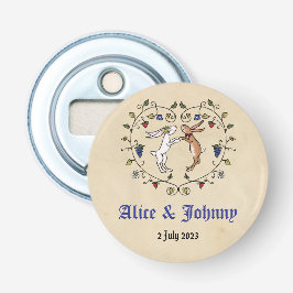 Mittelalterliche Tiere Braut- und Bräutigam-Flasch Flaschenöffner