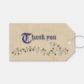 Mittelalterliche Tiere danken Ihnen für das Kennze Geschenkanhänger (Vorderseite (Horizontal))