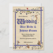 Mittelalterliche Tiere Einladung zur Hochzeit (Vorderseite)