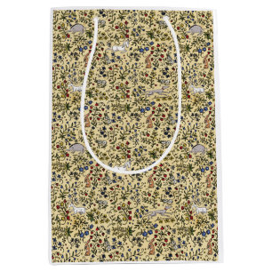 Mittelalterliche Tiere Mille Fleurs Pergament Tasc Mittlere Geschenktüte