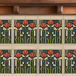 Mittelalterliche Tulips Abstrakte Symmetrie Kunstw Fliese<br><div class="desc">Diese exquisite, moderne Keramik-Kachel aus der Mitte des Jahrhunderts ist eine liebevolle Hommage an die altehrwürdige Kunsthandwerksbewegung. In unserem Workshop in Barcelona wurden abstrakte symmetrische Formen entwickelt und die faszinierende Faszination moderner Imitate-Relieffliesen aus der Mitte des Jahrhunderts nachahmt. Die symmetrischen Designs spiegeln ein harmonisches Gleichgewicht wider, den idealen Ausdruck abstrakter...</div>