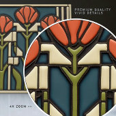 Mittelalterliche Tulips Abstrakte Symmetrie Kunstw Fliese