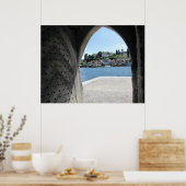 Mittelalterliche Tür zum Fluss Poster (Küche)