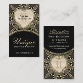 Mittelalterliche Vintage Gold Einzigartige Hochzei Visitenkarte (Vorne/Hinten)