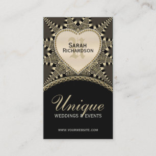 Mittelalterliche Vintage Gold Einzigartige Hochzei Visitenkarte