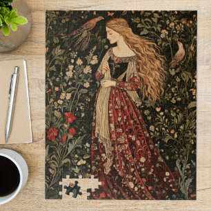 Mittelalterliche Vintage-Jungfrau Art Nouveau Flor Puzzle