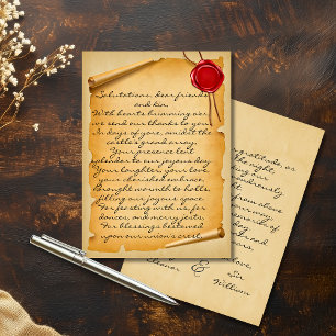 Mittelalterliche Wachssiegel-Hochzeit-Dankeschön-R Dankeskarte