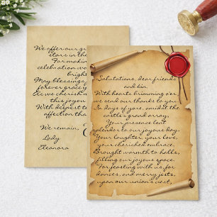 Mittelalterliche Wachssiegel-Hochzeit-Dankeschön-U Dankeskarte