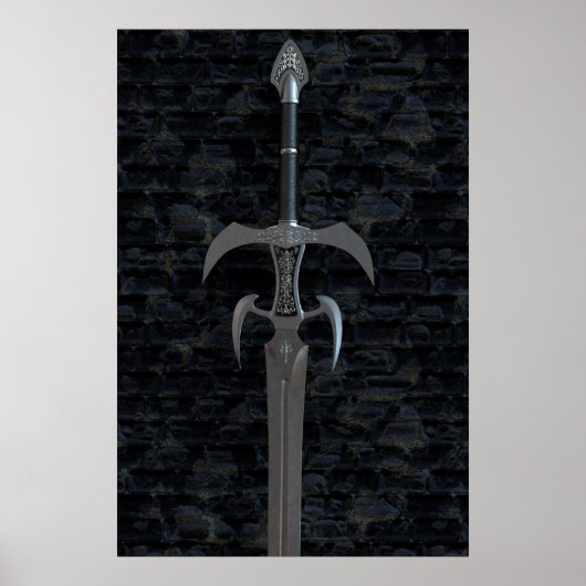 Mittelalterliche Waffen. Altes Schwert Poster (Vorne)