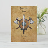 Mittelalterliche Waffen Einladung (Stehend Vorderseite)