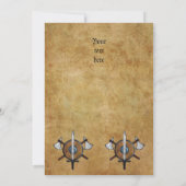 Mittelalterliche Waffen Einladung (Rückseite)