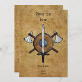 Mittelalterliche Waffen Einladung (Vorne/Hinten)