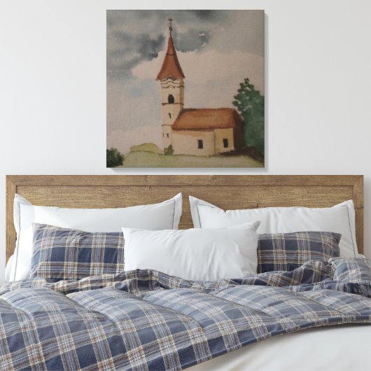 Mittelalterliche Wasserfarbe Leinwanddruck (Insitu (Schlafzimmer))