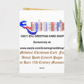 Mittelalterliche Weihnachtskarte 1 Feiertagskarte (Rückseite)