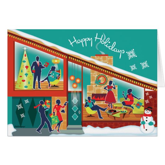 Mittelalterliche Weihnachtskarte des modernen Haus (Vorderseite (Horizontal))