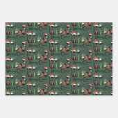 Mittelalterliche Weihnachtskatzen im Atomic-Stil d Geschenkpapier Set (Vorderseite)