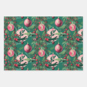 Mittelalterliche Weihnachtsschmuck in Rosa Geschenkpapier Set (Vorderseite 3)