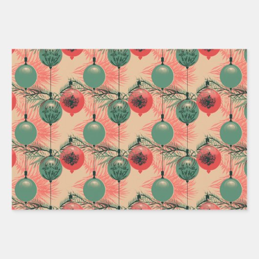 Mittelalterliche Weihnachtsschmuck in Rosa Geschenkpapier Set (Vorderseite 2)