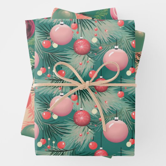Mittelalterliche Weihnachtsschmuck in Rosa Geschenkpapier Set (Beispiel)